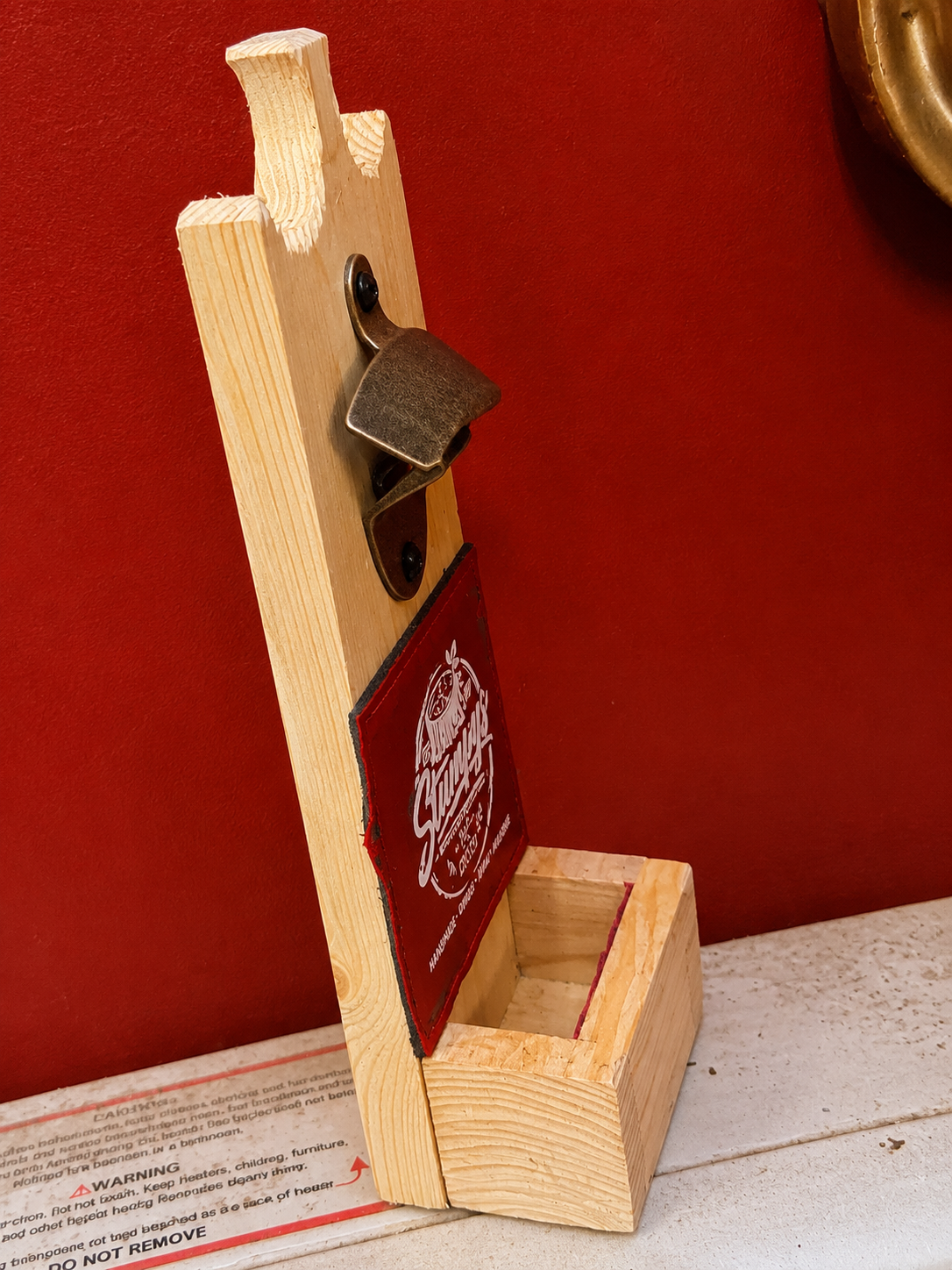 wooden wall mounted bottle opener | rustic beer opener | bottle opener with cap catcher | wooden bar accessory | wall mounted beer opener | farmhouse bottle opener | home bar bottle opener | wooden drink opener | rustic bar décor | beer bottle cap collector
