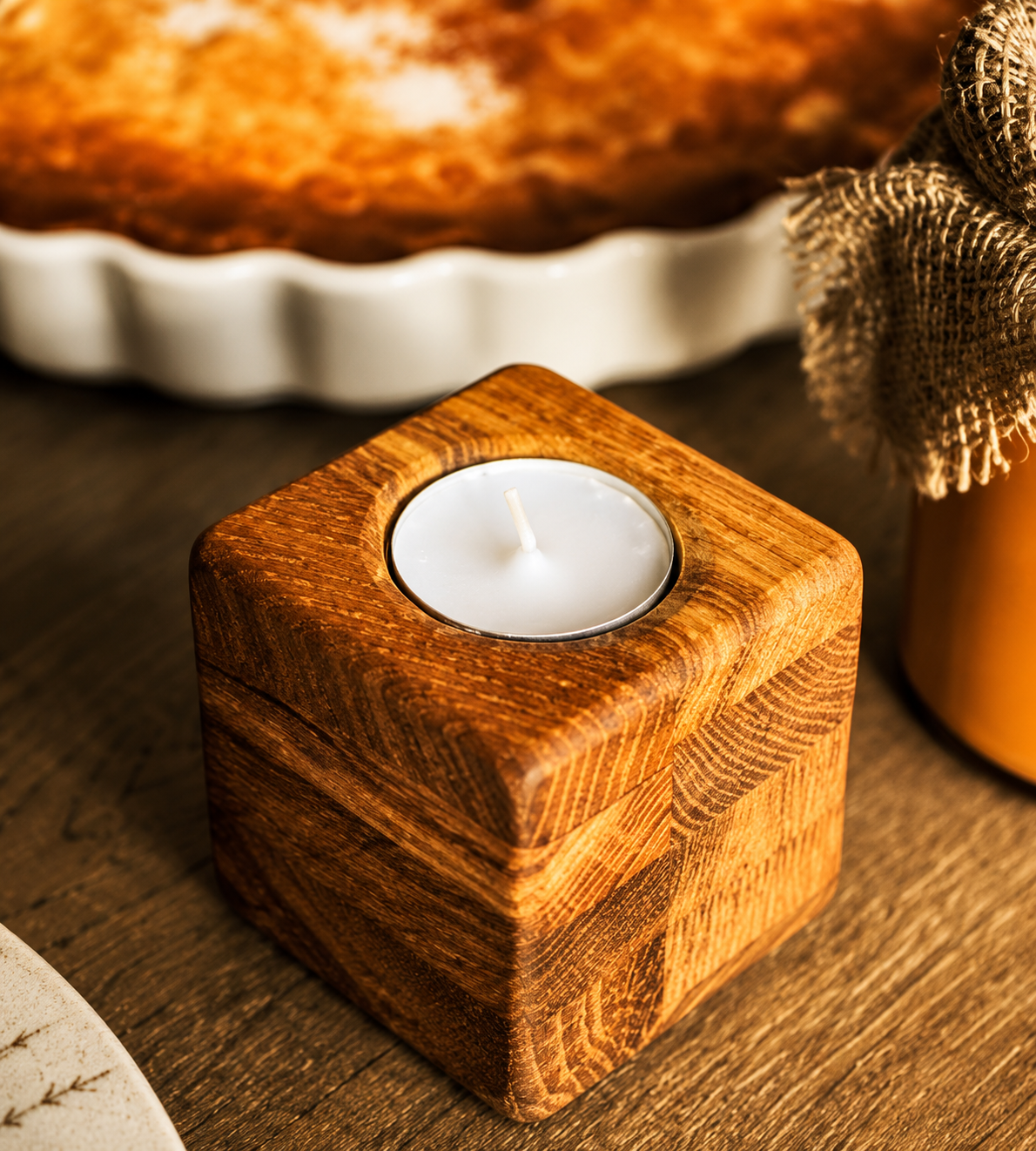 single wooden tea light candle holder | wooden candle holder | decorative wooden candle stand | natural wood tea light holder | rustic tea light candle holder | farmhouse wooden candle holder | wooden table candle holder | handcrafted wooden candle holder | home decor tea light holder | wooden candle centerpiece