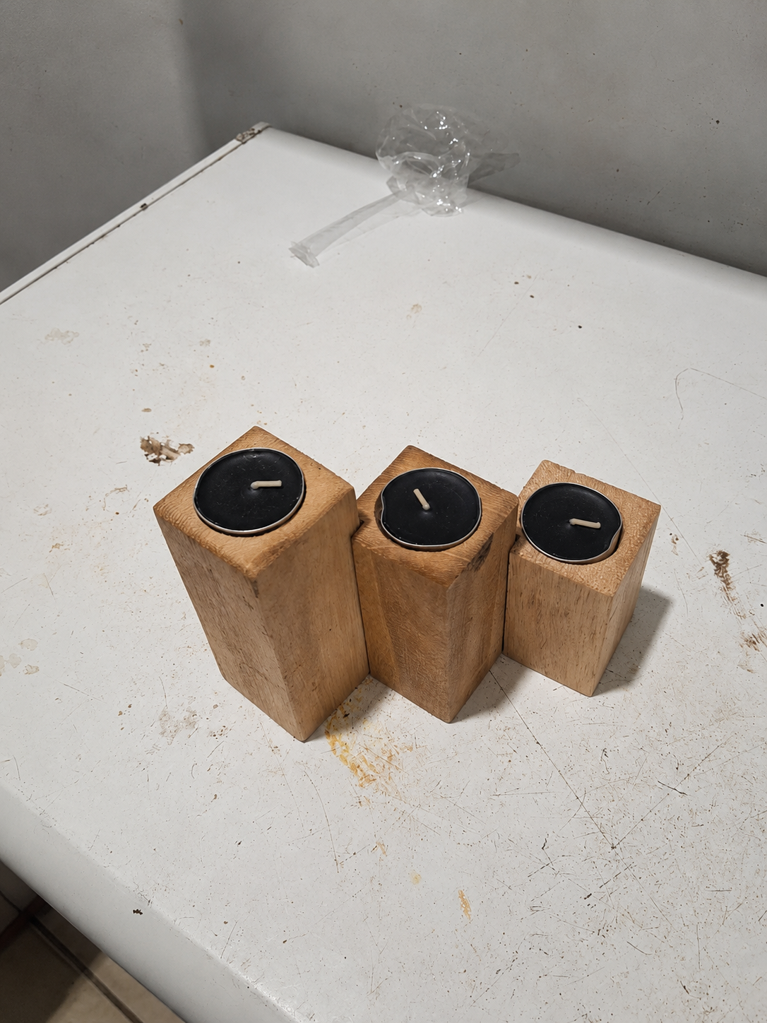 wooden triple candle holder | handcrafted wooden candle stand | rustic tea light holder | farmhouse candle holder | wooden home décor | decorative candle centerpiece | wooden table decoration | triple step candle holder | natural wood candle stand | wooden tea light holder