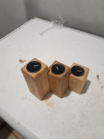 wooden triple candle holder | handcrafted wooden candle stand | rustic tea light holder | farmhouse candle holder | wooden home décor | decorative candle centerpiece | wooden table decoration | triple step candle holder | natural wood candle stand | wooden tea light holder