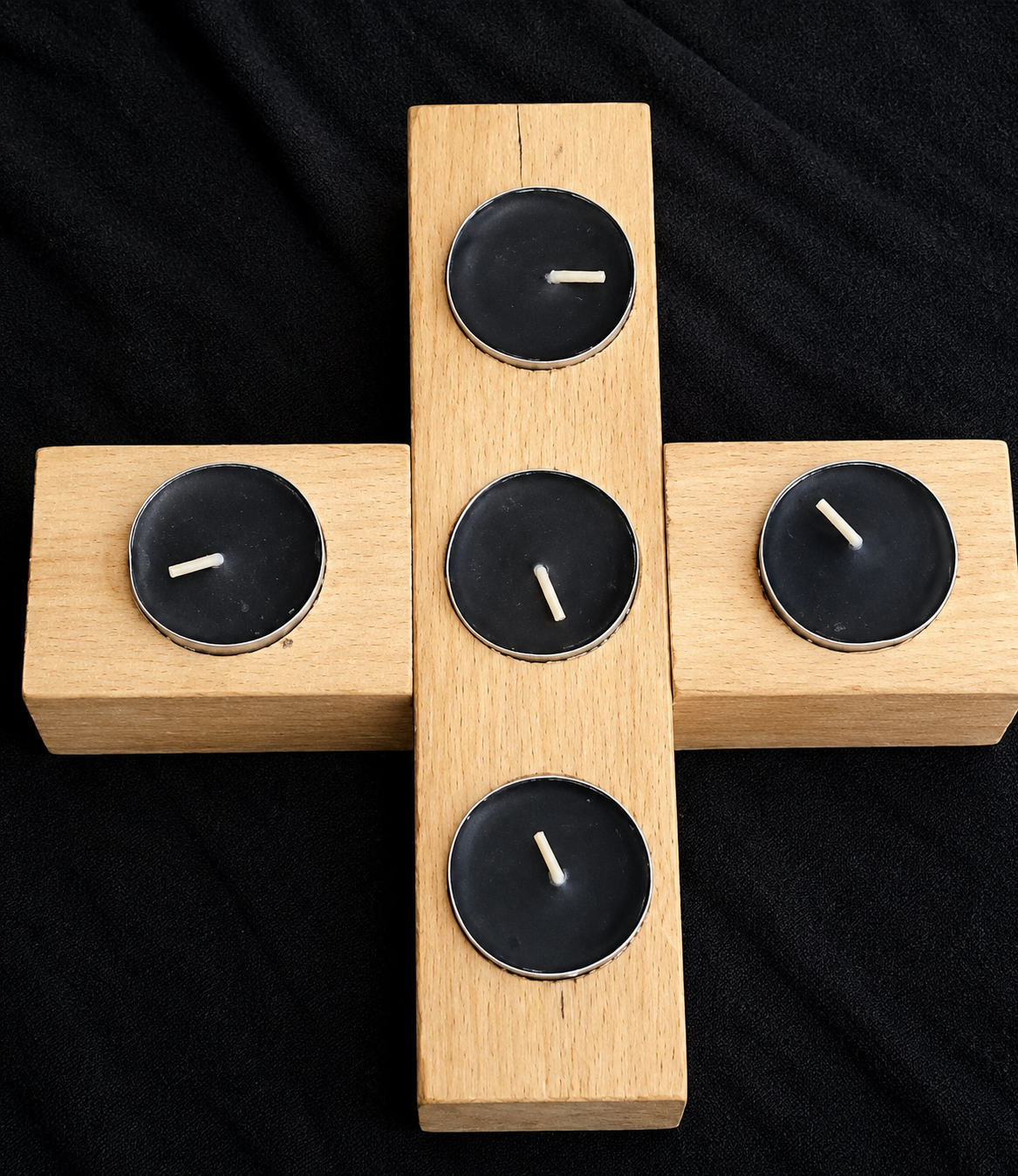wooden cross candle holder | cross tea light candle holder | wooden candle holder | decorative cross candle stand | christian candle holder | natural wood candle holder | rustic wooden candle holder | prayer room candle holder | wooden tea light holder | religious home decor candle holder