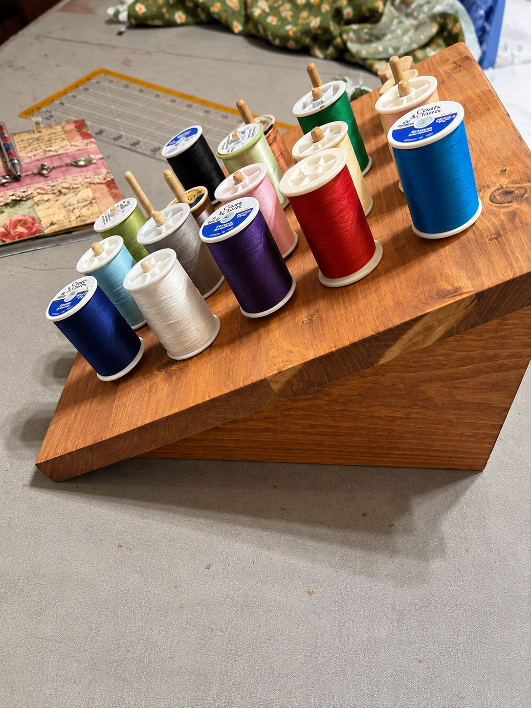 wooden thread caddy | wooden thread organizer | wooden thread spool holder | sewing thread caddy | wooden spool organizer | quilting thread holder | embroidery thread storage | wooden sewing organizer | thread spool storage rack | handmade wooden thread holder