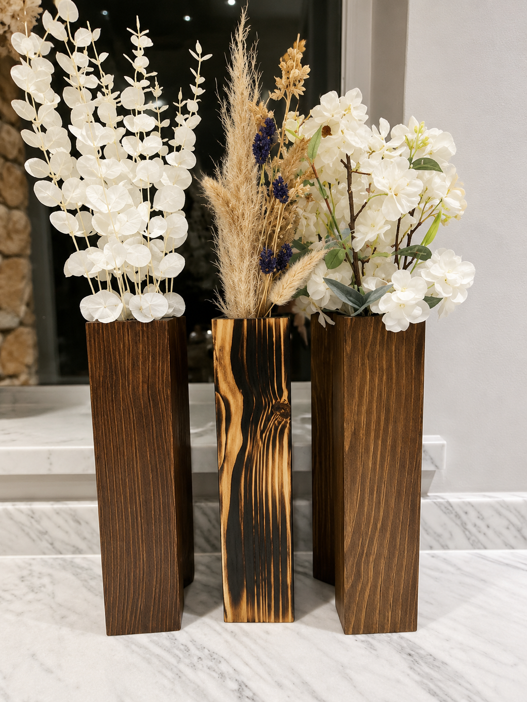 wooden wall sconce for faux flowers | handcrafted wooden wall décor | rustic flower wall holder | farmhouse wooden wall accent | wooden wall vase for artificial flowers | decorative wooden floral display | natural wood wall decoration | wooden greenery wall holder | wall-mounted wooden flower sconce | rustic home wall décor
