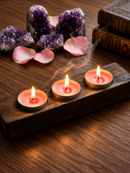 triple tea light candle holder | decorative tea light candle holder | wooden candle holder | three tea light candle stand | table centerpiece candle holder | home decor candle holder | modern candle holder | wedding candle centerpiece | decorative candle stand | elegant tea light holder