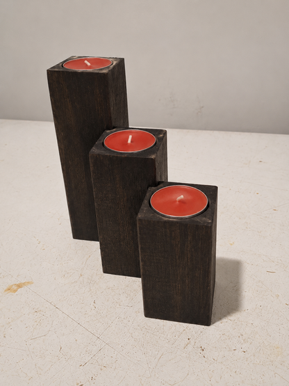 wooden triple candle holder | handcrafted wooden candle stand | rustic tea light holder | farmhouse candle holder | wooden home décor | decorative candle centerpiece | wooden table decoration | triple step candle holder | natural wood candle stand | wooden tea light holder